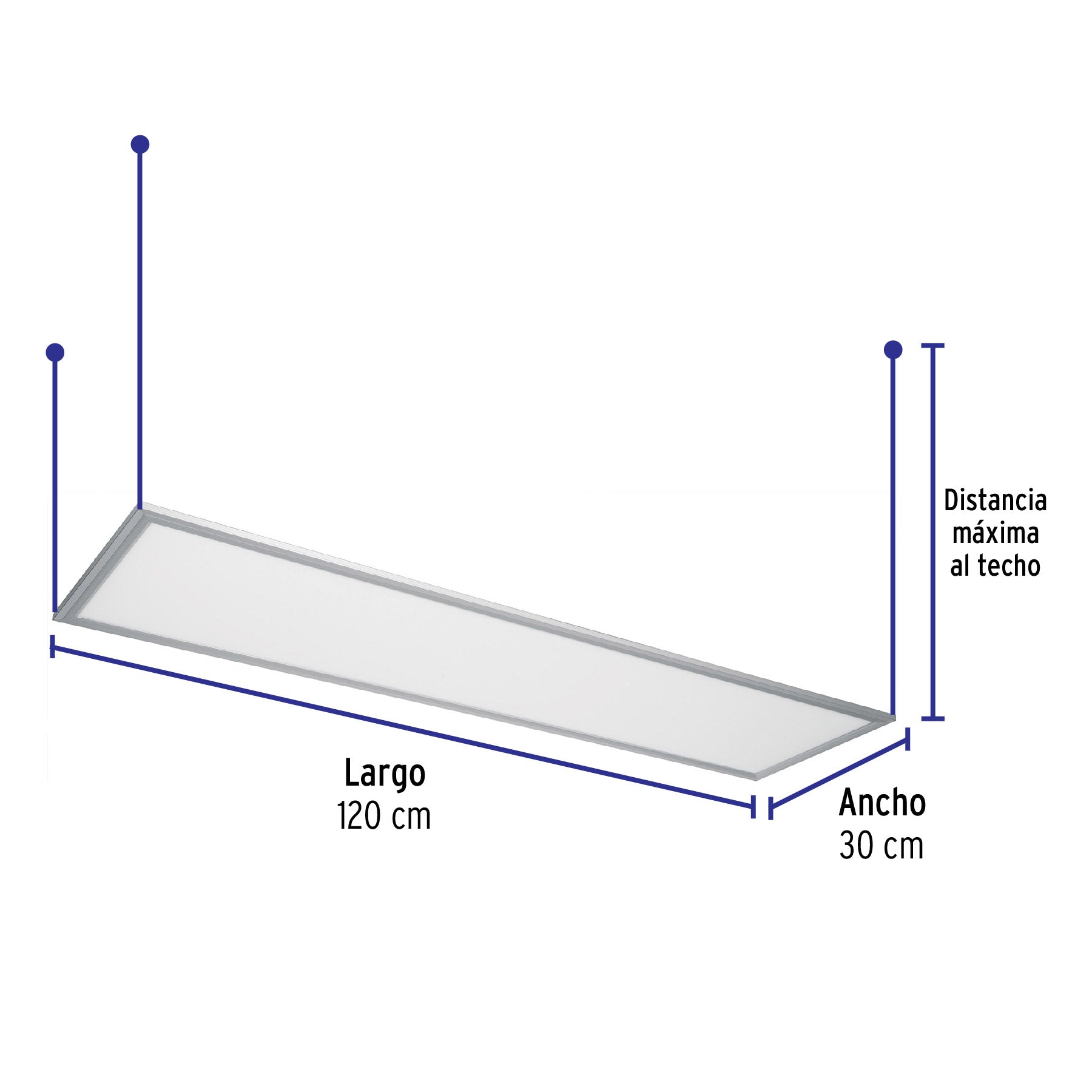 Panel delgado colgante de LED 45 W 30 x 120 cm luz de día | COL-401L | 48550