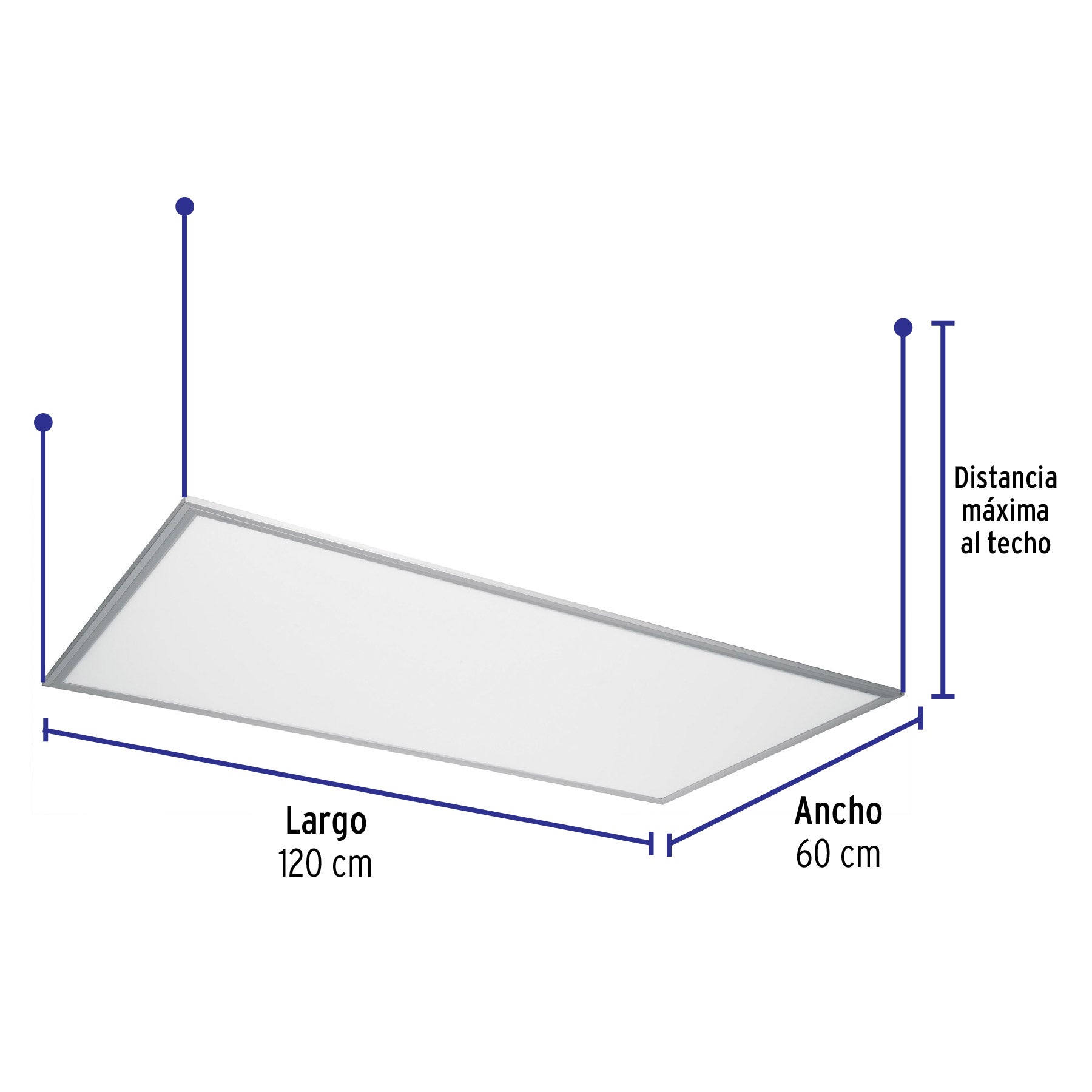 Panel delgado colgante de LED 65 W 60 x 120 cm luz de día | COL-402L | 48551