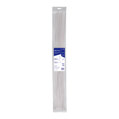 Bolsa con 25 cinchos plásticos 50 lb, 600x4.5 mm, naturales | CIN-5060 | 48980