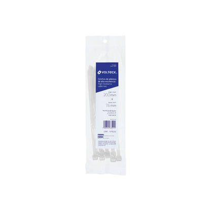 Bolsa c/10 cinchos plásticos 120 lb, 200 x 7.5 mm, naturales | CIN-12020 | 48981