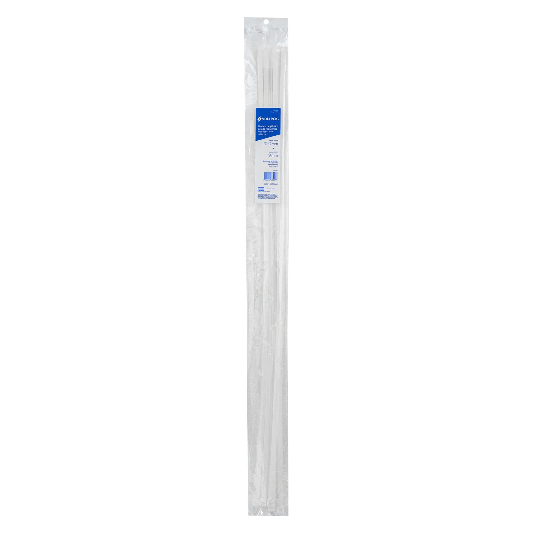 Bolsa c/10 cinchos plásticos 120 lb, 750 x 7.5 mm, naturales | CIN-12075 | 48984