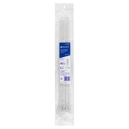 Bolsa con 10 cinchos plásticos 175 lb, 450x9 mm, naturales | CIN-17545 | 48985