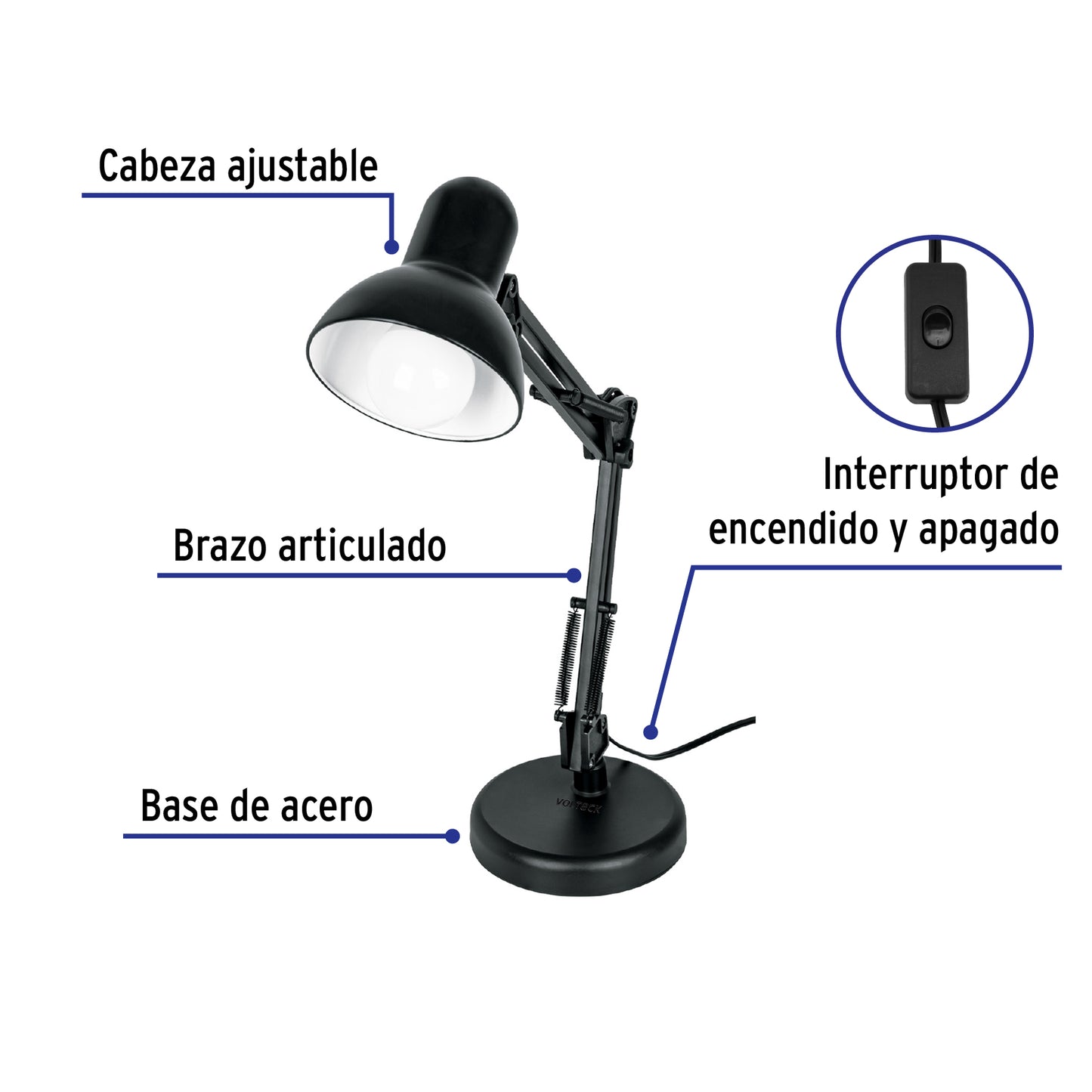 Lámpara de escritorio con brazo oscilante | LES-200 | 49200