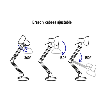 Lámpara de escritorio con brazo oscilante | LES-200 | 49200