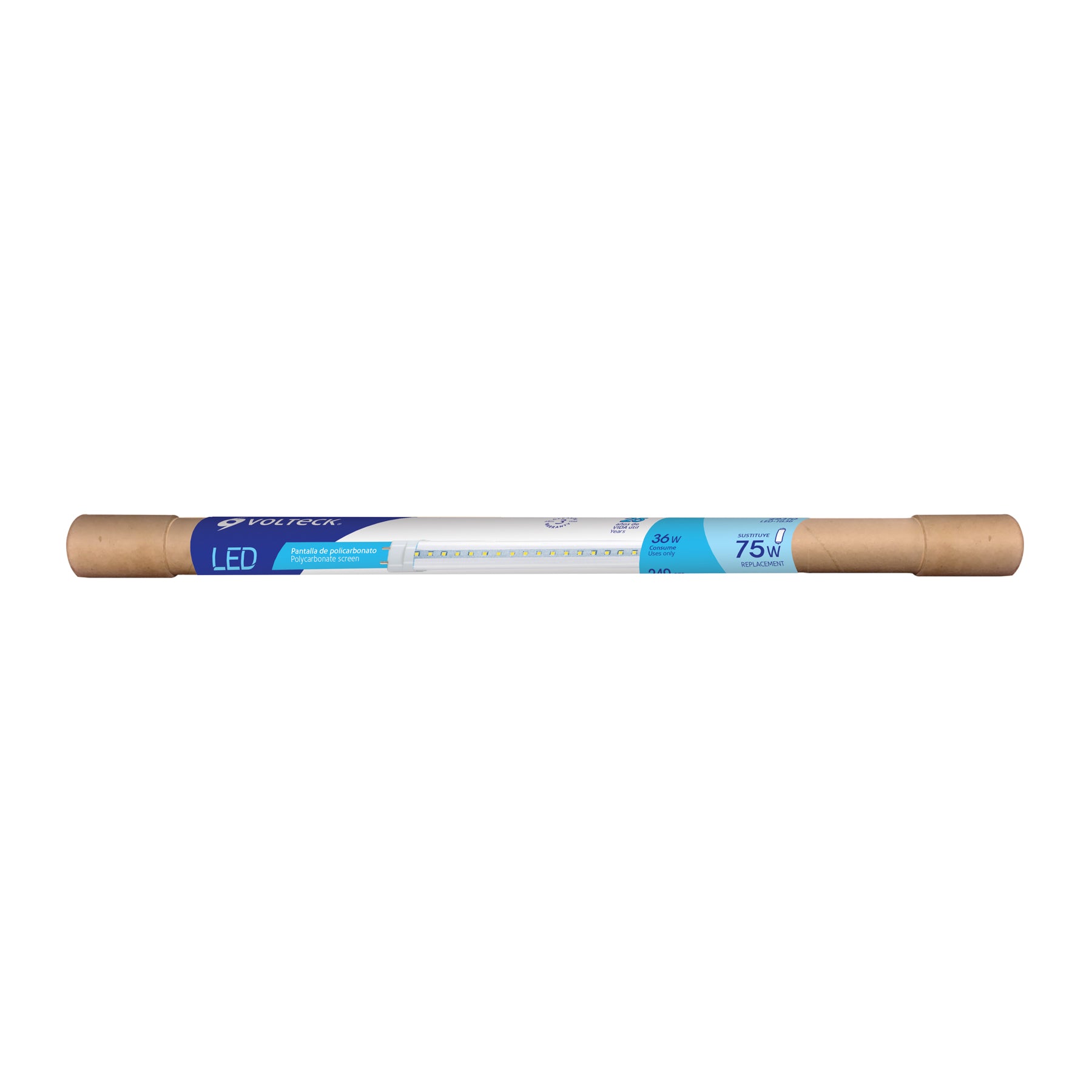 Tubo de LED T8 36 W base G13 pantalla policarbonato, Volteck | LED-T836 | 49310