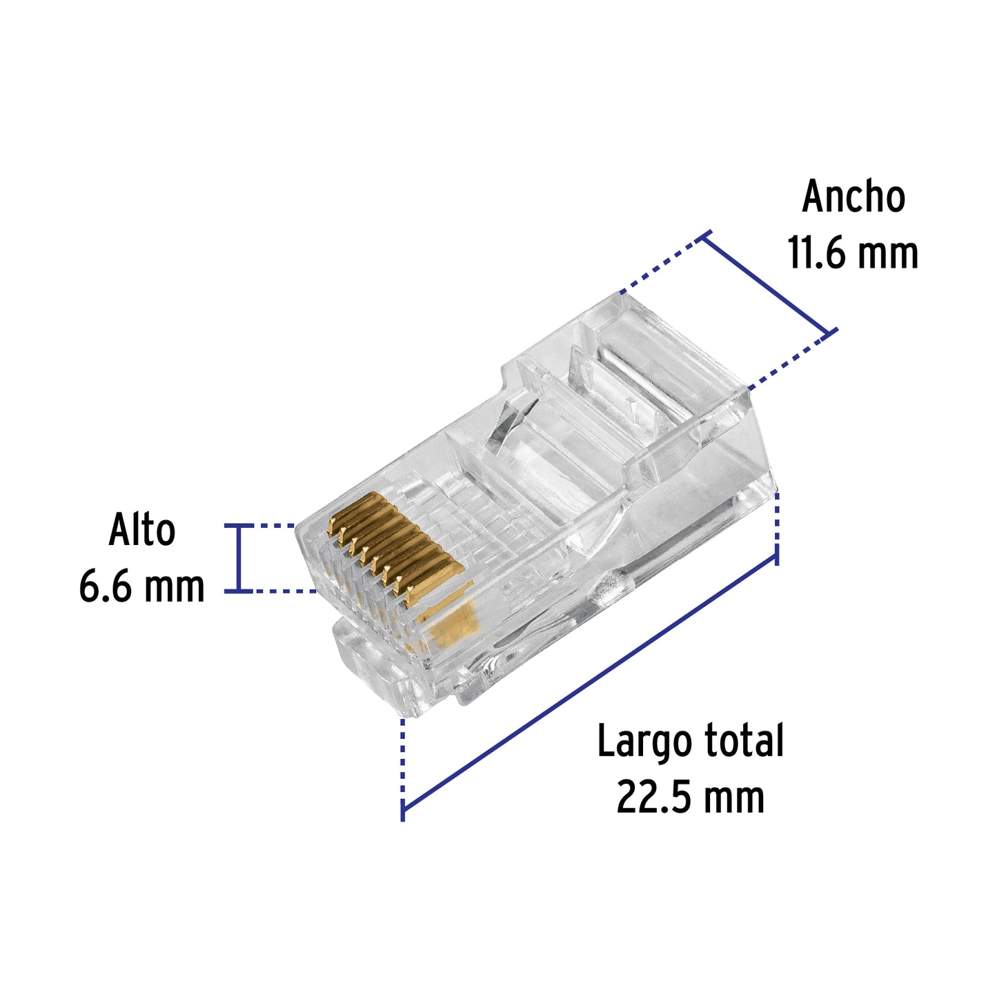 Plug RJ45 CAT5E, Bolsa con 20 piezas, VOLTECK | CBR-5P | 49406