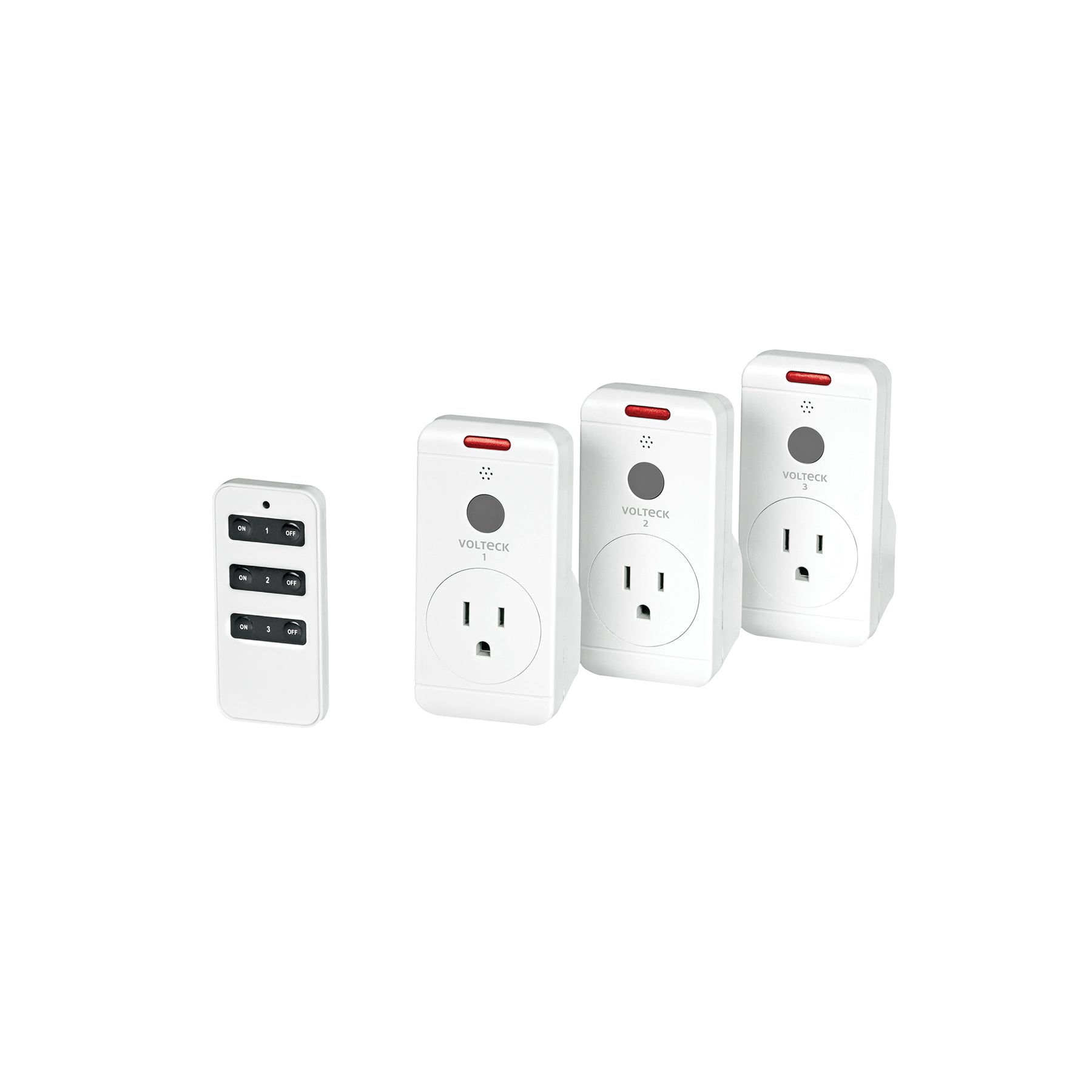 Juego de 3 Contactos con control remoto, Volteck | JCOR-3 | 49489