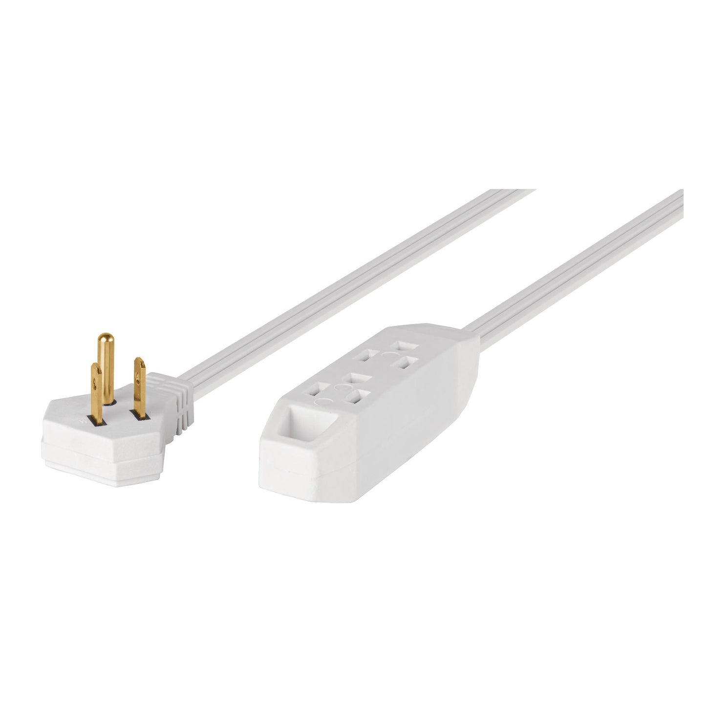 Extensión doméstica aterrizada 10 m blanca con clavija plana | EDA-10B | 49573