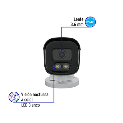 Cámara Tipo Bala 2MP, Lente 3.6mm, Volteck | CTV-22A | 49574