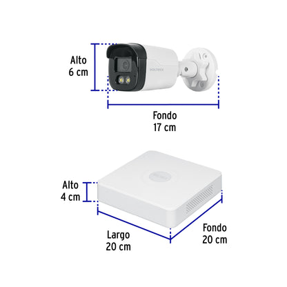Kit video vigilancia, 4 canales, 4 cámaras, 5MP, Disco 1TB | CTV-KIT-4A | 49586