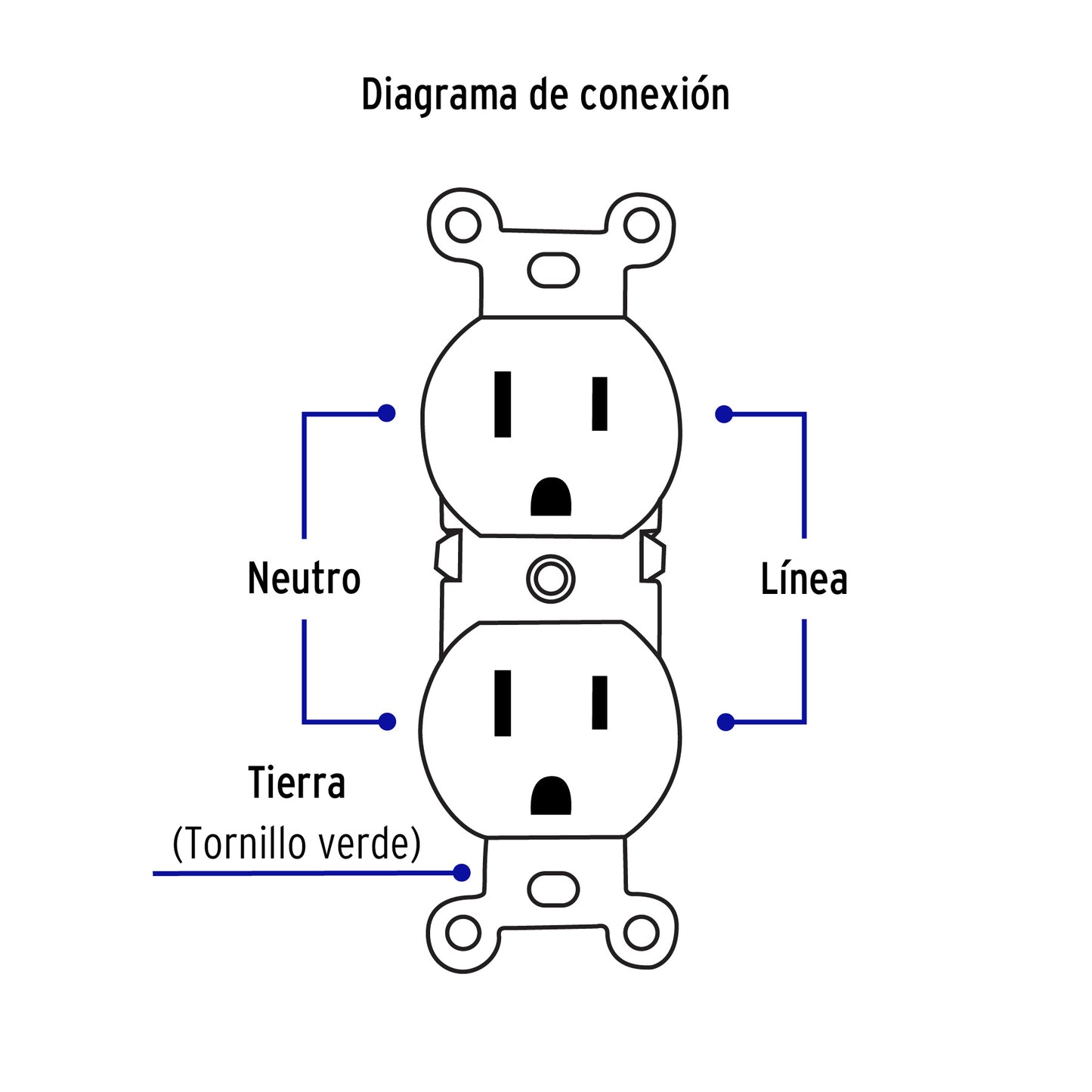 Contacto dúplex, 2 polos 3 hilos, Standard, blanco, Volteck | CODO-SB | 49710