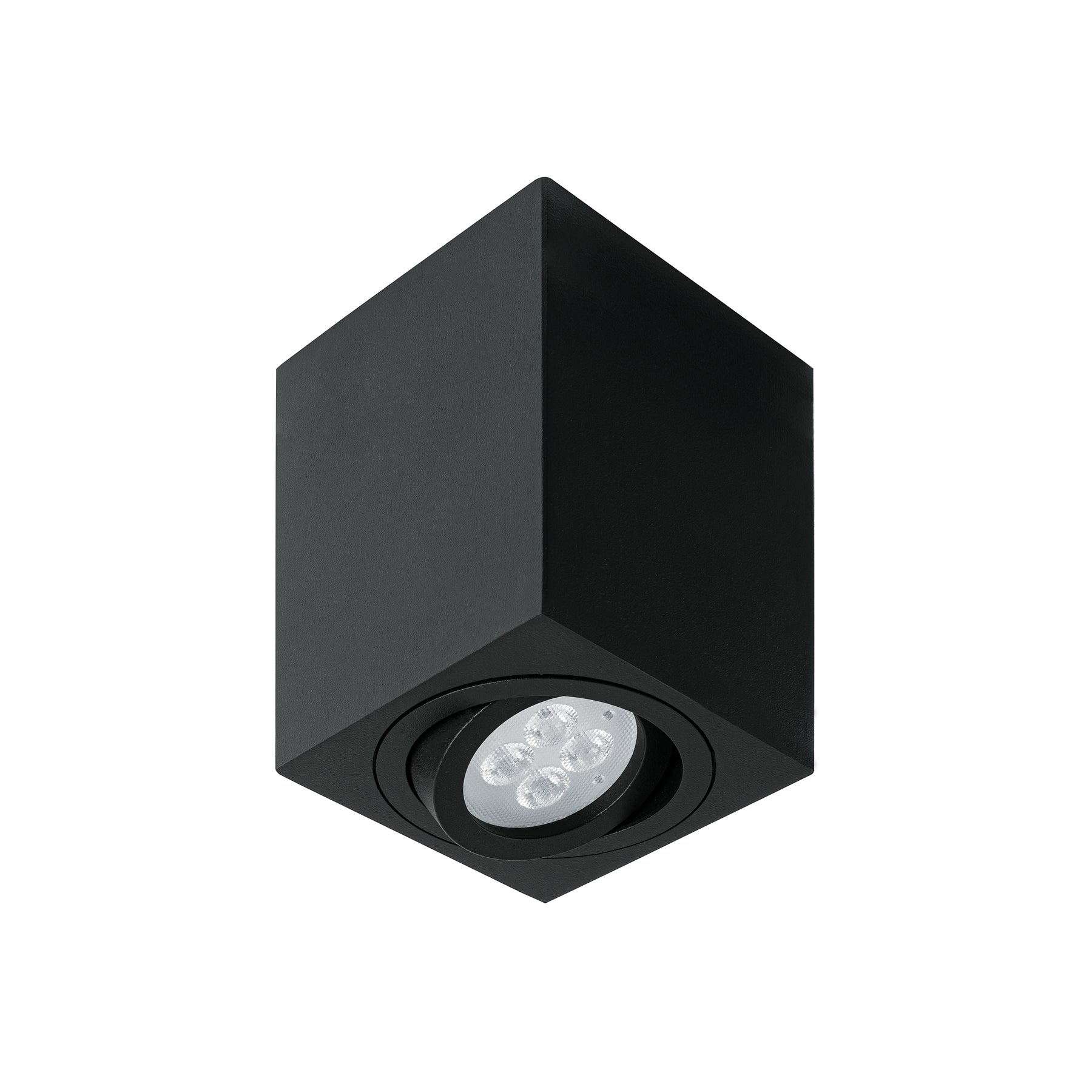 Luminario de sobreponer c/spot dirigible, cuadrado, negro | SOB-403S | 49719