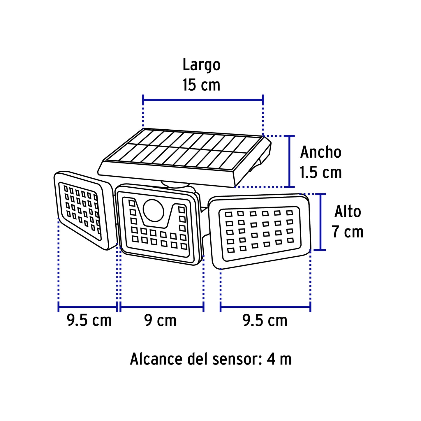 Luminario Solar LED 7 W con sensor de movimiento, Volteck | ARB-801L | 49782