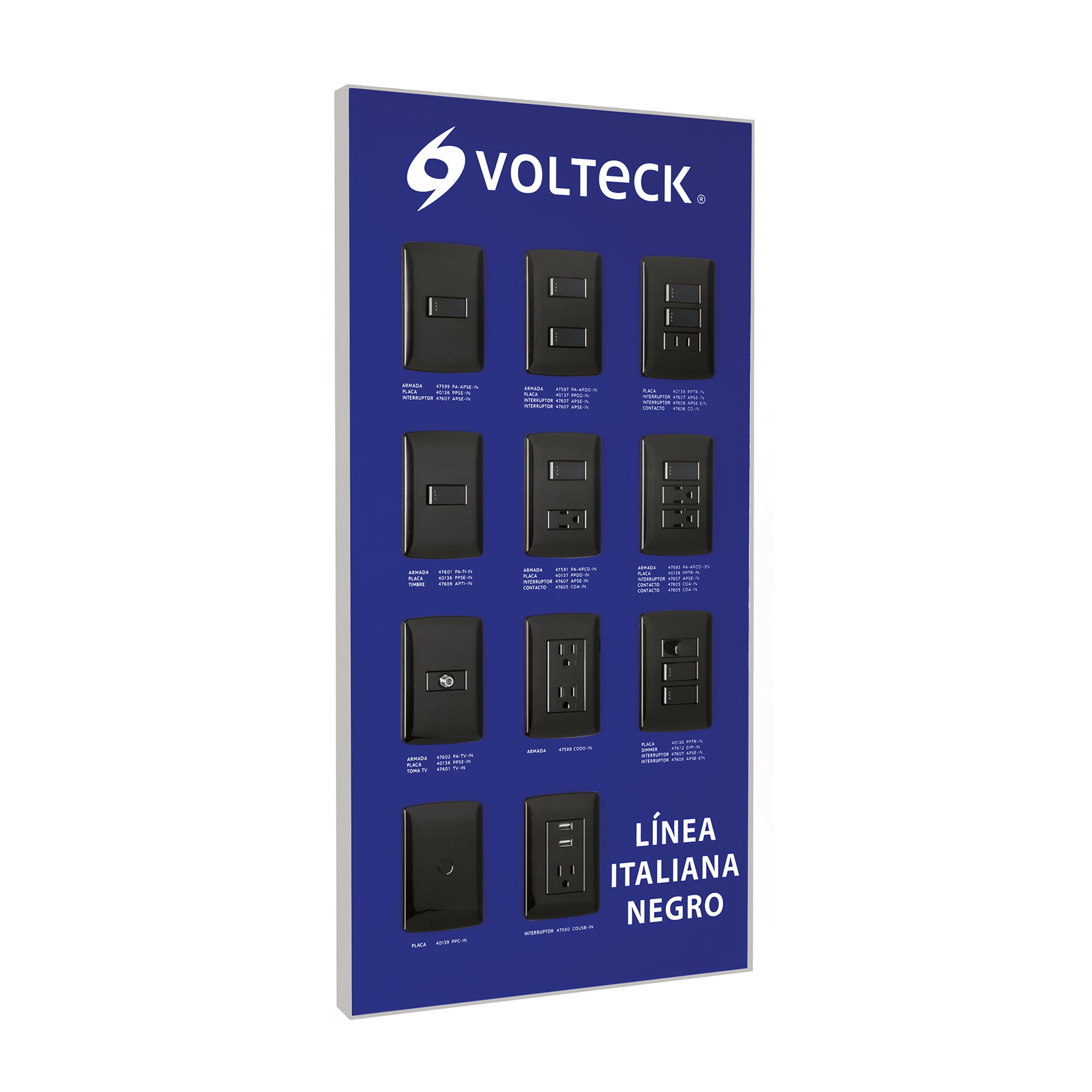 Exhibidor línea italiana negro Volteck | EX-LIN-VK | 57062