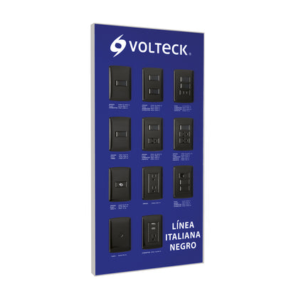 Exhibidor línea italiana negro Volteck | EX-LIN-VK | 57062