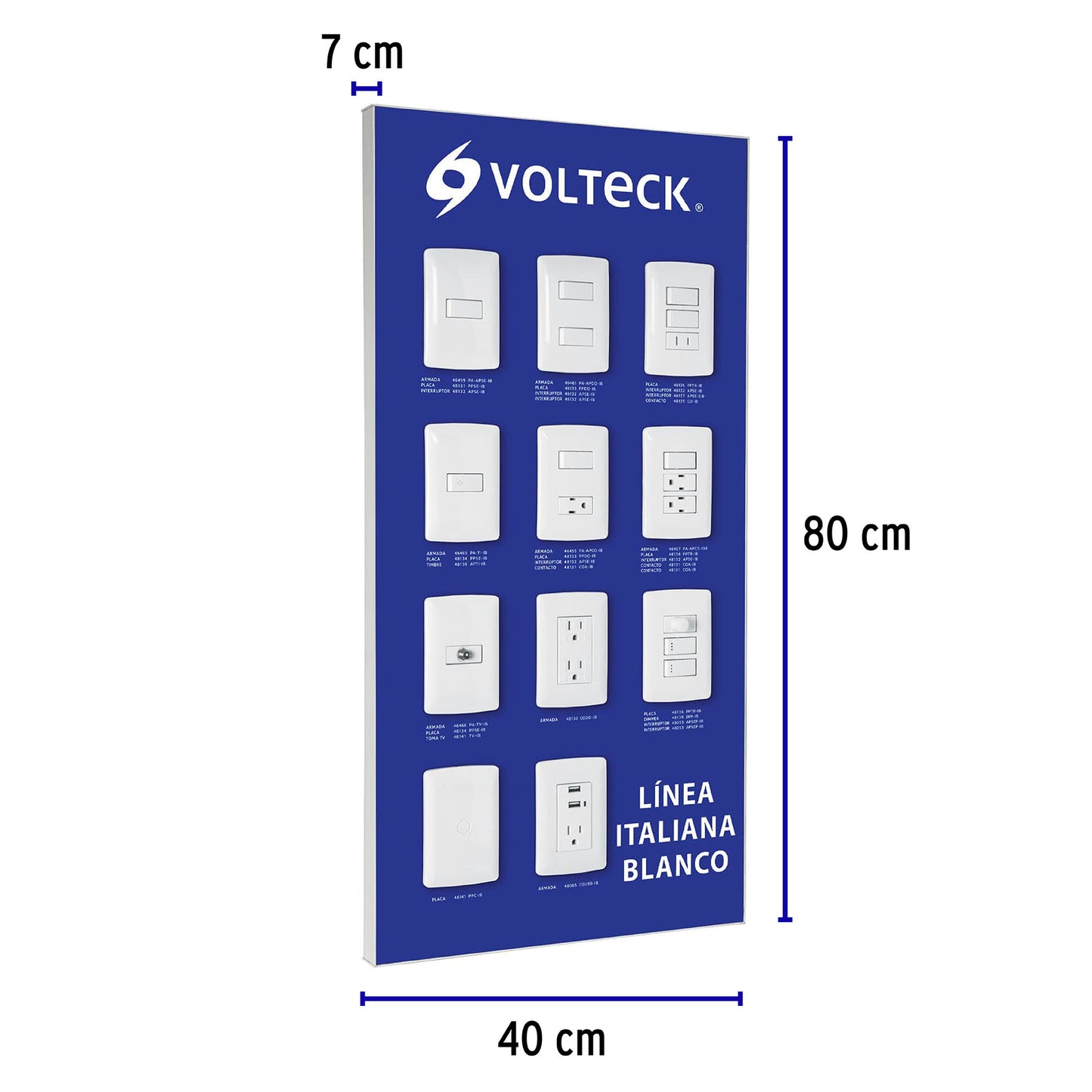 Exhibidor línea italiana blanco Volteck | EX-LIB-VK | 57063