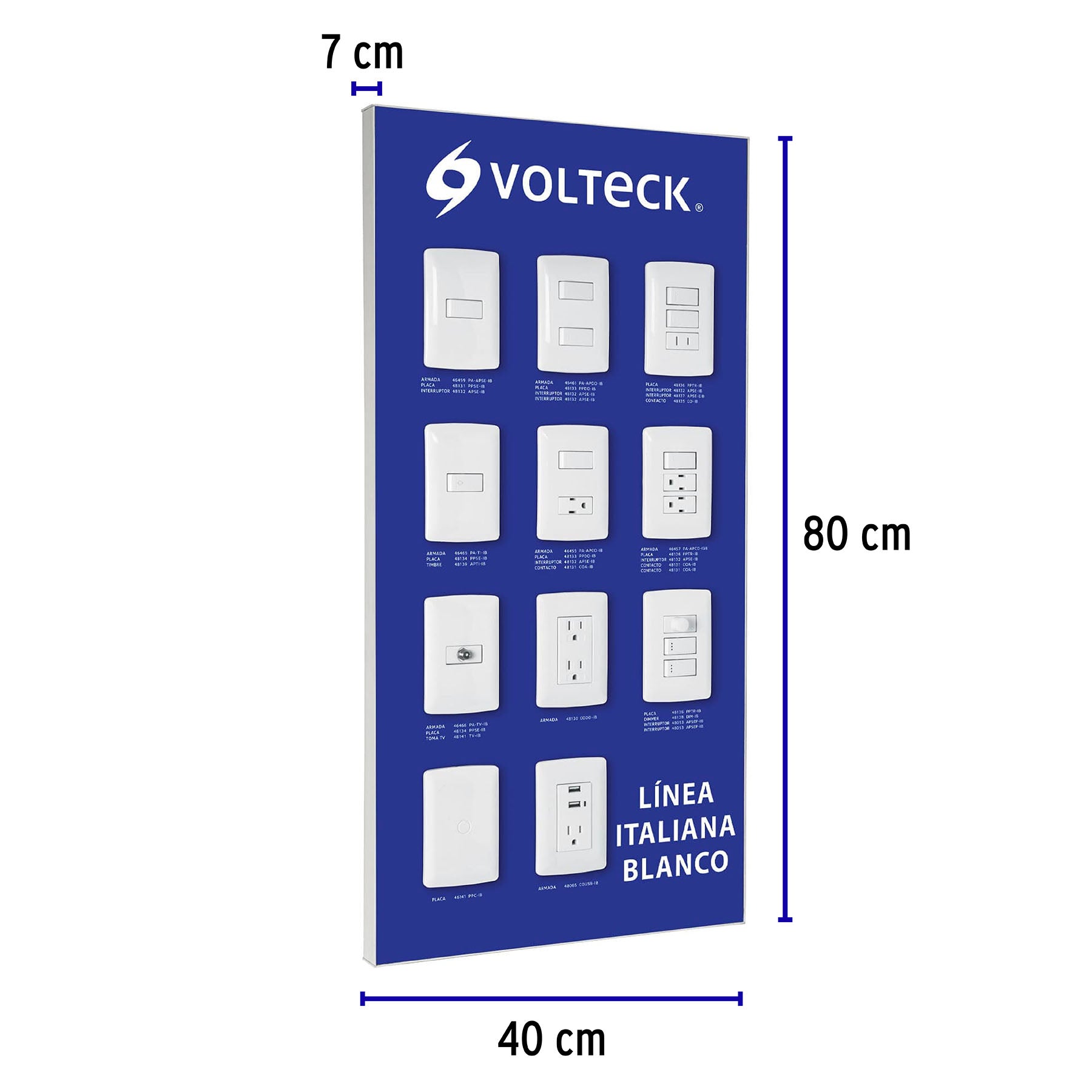 Exhibidor línea italiana blanco Volteck | EX-LIB-VK | 57063